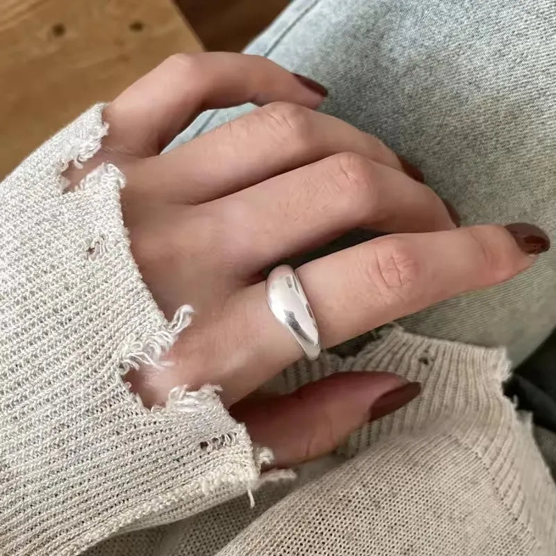 VENTFILLE 925 Sterling Silver Double Layer Vintage Twisted Ring For Female Gift Trend Open Adjustable Design Jewelry Wholesale