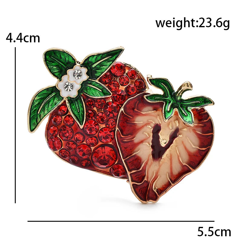 PENDRA Strawberrya Pretty Shining Strawberry Brooch