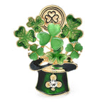 PENDRA Shamrocka Opal Shamrock Leaf Brooch