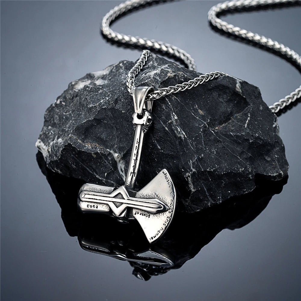 PENDRA Thor Hammer Norse Leather Necklace