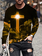 PENDRA Printed Long Sleeve God T-Shirt