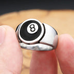 PENDRA Black8 Stainless Steel Number 8 Ring