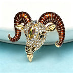 PENDRA Capricorn Spark Rhinestone Goat Brooch