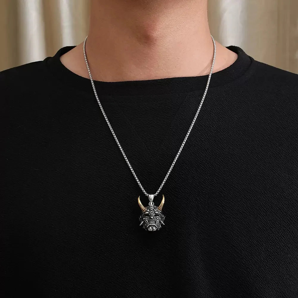 PENDRA Demonmask Samurai Ghost Demon Mask Pendant
