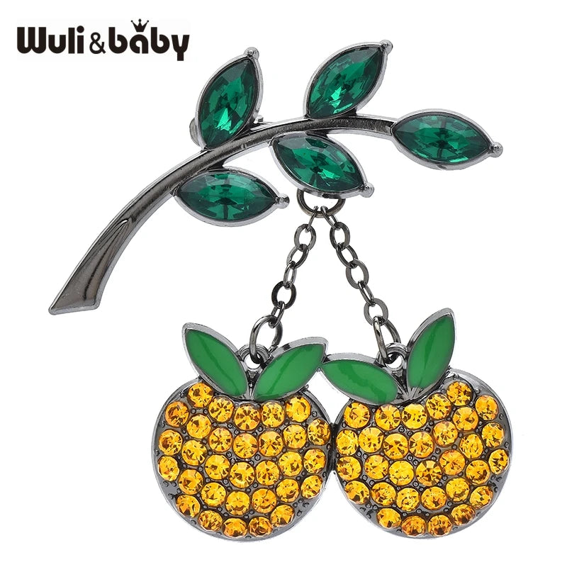 PENDRA Cherryelle 3-Color Shining Cherry Brooch