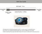 PENDRA Noraarae Leather Black Turquoise Buckle Turquoise Belt