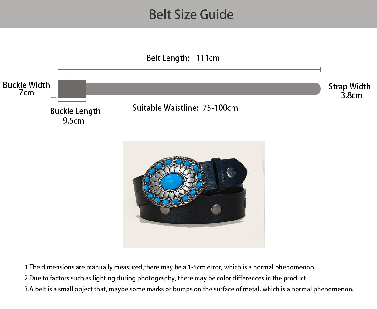 PENDRA Noraarae Leather Black Turquoise Buckle Turquoise Belt