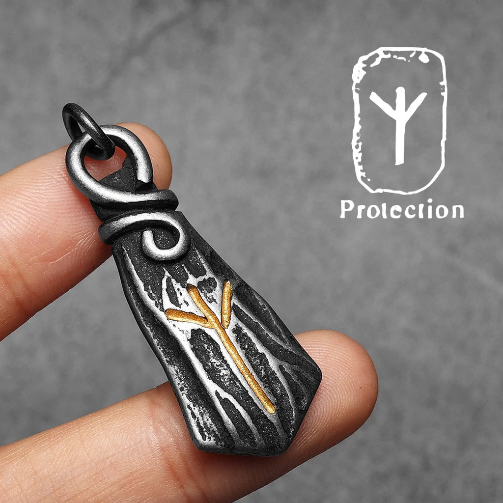 PENDRA Rune Branch Steel Necklace