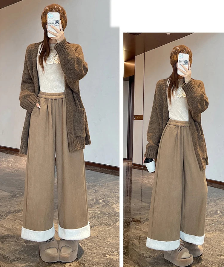 PENDRA Corduroy Splicing Lamb Pants