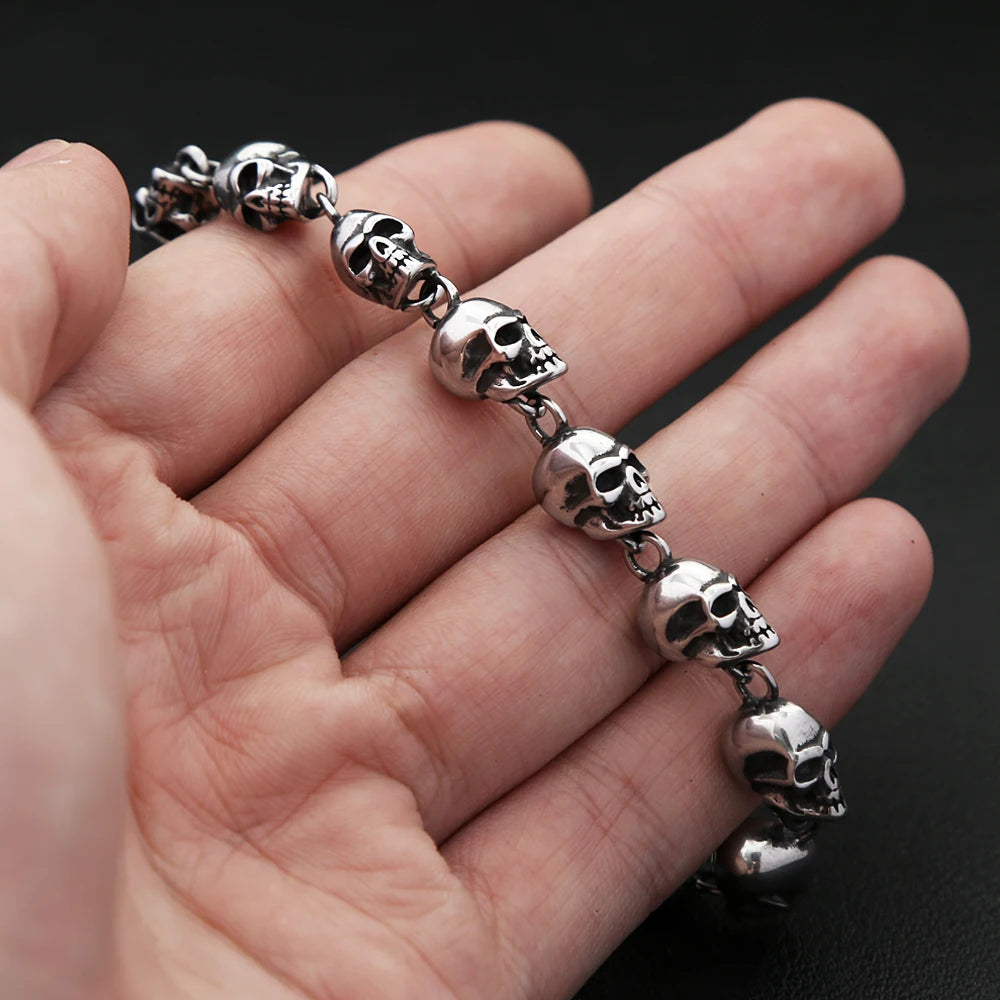 PENDRA Skullmark Stainless Steel Biker Bracelet