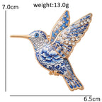 PENDRA Skywing Hummingbird Rhinestone Bird Brooch
