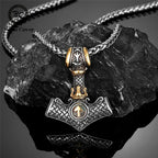 PENDRA Crow Rune Steel Necklace