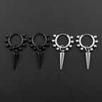 Stainless Steel Spike Cone Drop Earrings Man Punk Beaded Hoop Earrings for Men Women Gothic Hip Hop Dangle Ear Cool Jewelry Gift