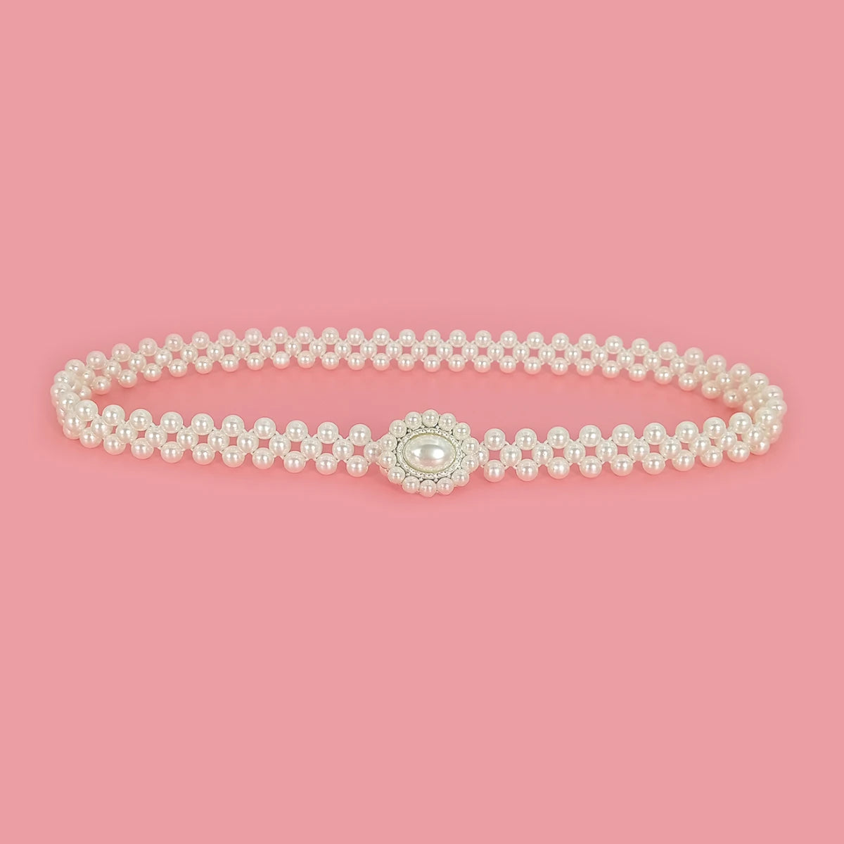 PENDRA Iriseva Pearl White Elegant Waist Chain Belt