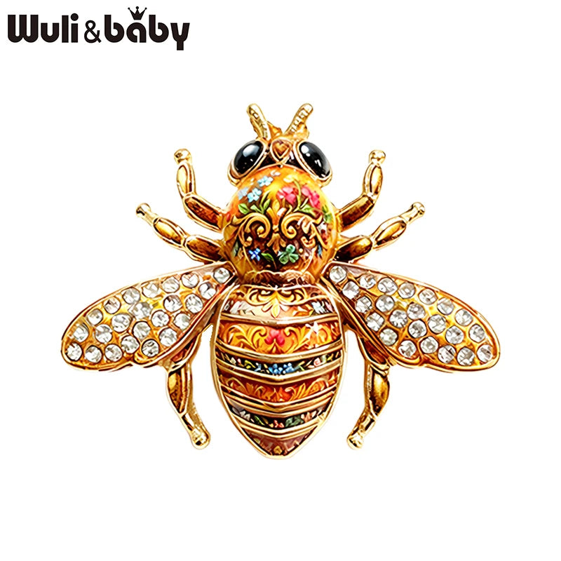 PENDRA Spark Rhinestone Bee Brooch