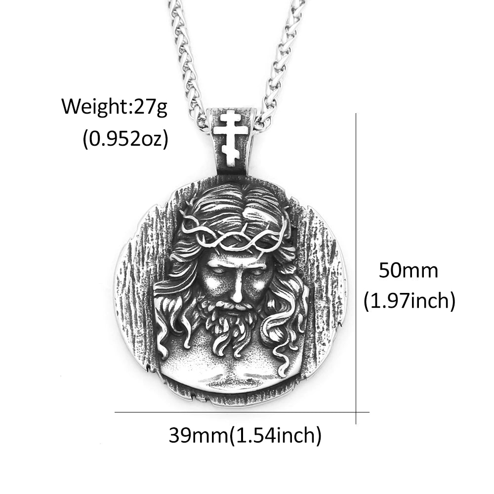 PENDRA Jesusround Christian Jesus Round Pendant