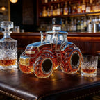Liquor Decanter 300ml Tractor Design Drink Container Glass Whiskey Decanter Bottle for Brandy Bourbon Drinks Beverages Family