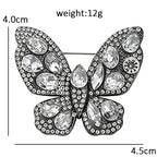PENDRA Sparkling Butterfly Rhinestone Brooch