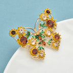 PENDRA Vintage Flower Butterfly Brooch