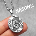 PENDRA Star David Masonic Steel Necklace