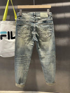 PENDRA Denim Distressed Ripped Pants