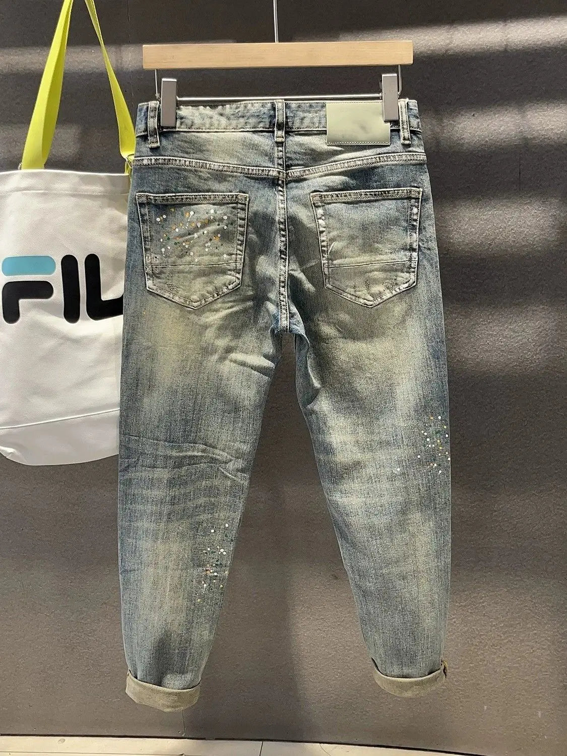 PENDRA Denim Distressed Ripped Pants