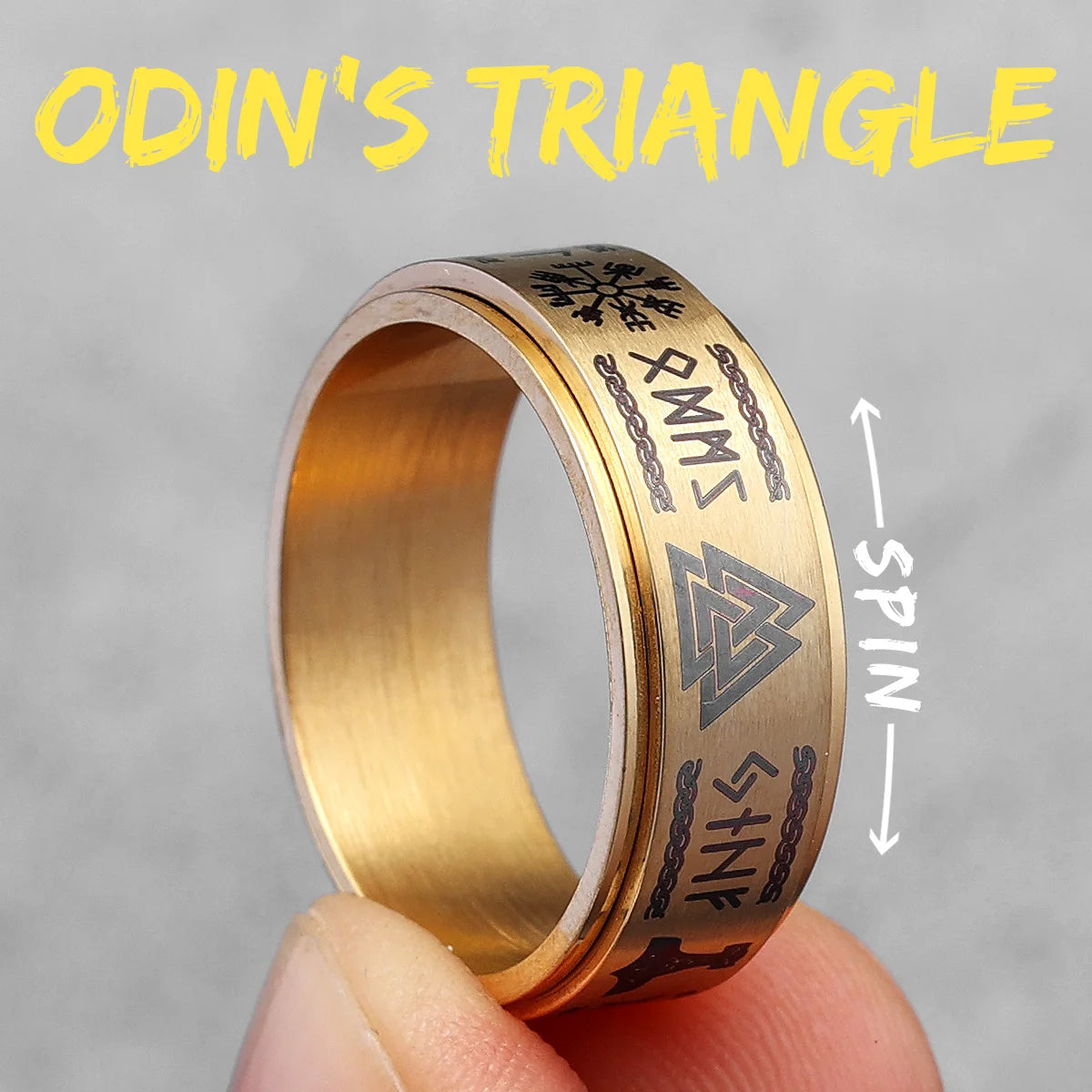 Vintage Nordic Viking Runes Celtic Knot Series Stainless Steel Womens Mens Rings Punk Biker Jewelry Creativity Gift Wholesale