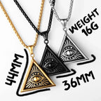 PENDRA Masonic Illuminati Eye Steel Necklace