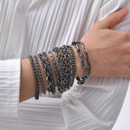 Retro Chain Bracelets for Men Boys,,Vintage Antique Stainless Steel Link Wristband,Classic Punk Jewelry Gifts