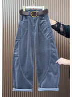 PENDRA Curved Cut Woolen Wide Leg Pants