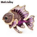 PENDRA Finlet 2-Color Rhinestone Enamel Fish Brooch