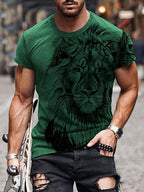 PENDRA Short-Sleeve Lion Print T-Shirt