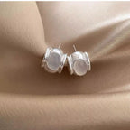 PENDRA Black Agate Silver Earrings