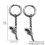 Fashion Revolver Hiphop Earrings For Women Men Stainless Steel Silver Color Punk Gothic Y2K Male Earhoop Party Jewelry Gifts