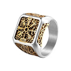 PENDRA Viking Trident Gold Steel Ring