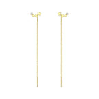 Ventfille 925 Sterling Silver Star Earring for Women Girl Simple Tassels Chain Fashion Office Jewelry Gift Dropshipping