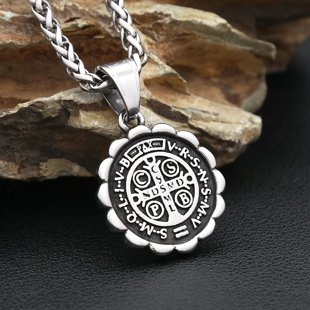 PENDRA Benedictus Stainless Steel Saint Benedict Pendant