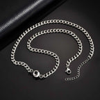 Customized Projection Stone Necklace for Men,Stainless Steel Cuban Chain Collars,Anniversary's Day Gift