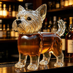 JJWest Highland Terrier Shaped Whiskey Decanter, Clear Glass Liquor Bottle for Bourbon/Brandy, Unique Bar Decor & Dog Lover Gift