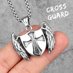 Cross Shield Crusader Stainless Steel Men Necklaces Pendants Chain Punk for Boyfriend Male Jewelry Creativity Gift Wholesale