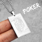 PENDRA Poker King Spades Steel Necklace
