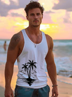 PENDRA Sleeveless Hawaiian Crew Neck Tank Beach Tank Top