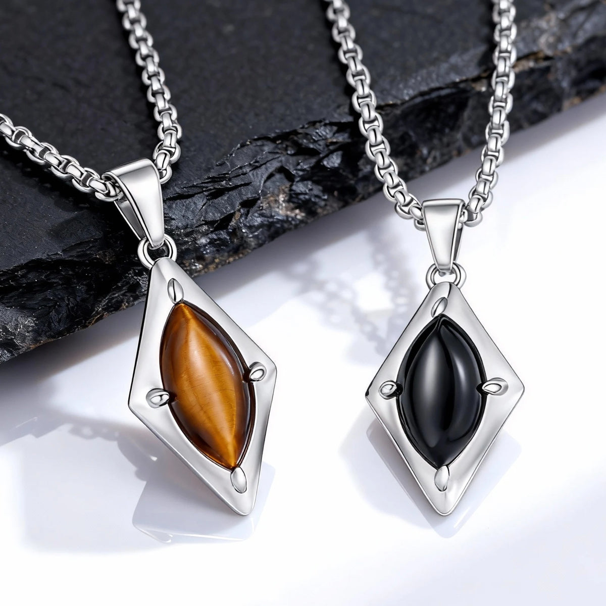 PENDRA Stone Geometry Pendant Necklace