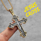 INRI Jesus Cross Religon Amulet Stainless Steel Men Women Necklaces Pendants Chain Punk Trendy Jewelry Creativity Gift Wholesale