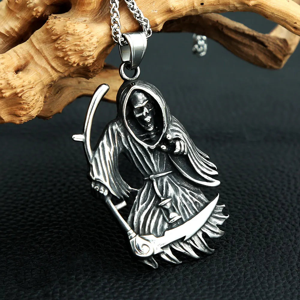 PENDRA Deathscythe Skull Scythe Pendant