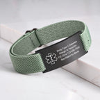 Medical Alert Bracelet for Men Women,Personalized Stainless Steel Elastic Strap Wristband,Gifts for Family Grandparents Patient