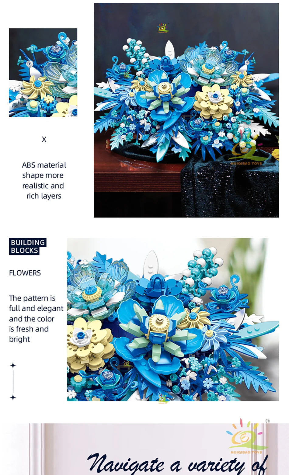PENDRA Flores Bouquet Floral Building Set