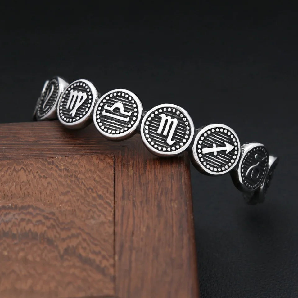 PENDRA Zodiac Twelve Stainless Steel Cuff Bracelet