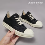 PENDRA Pleated Noir Black Canvas High-Top Zip Thick-Sole Edition 2 Platform Sneakers