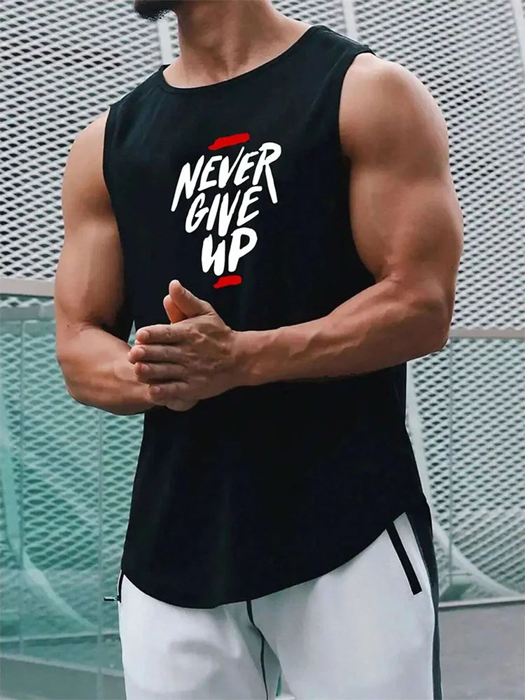 Summer Daily Casual Men's Loose Sleeveless T-shirt Outdoor Fitness Sports Men's Tank Top Street Fashion USA Flag Print Men's Top